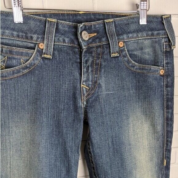 True Religion Jeans Womens 31 Blue Bootcut Boho Hippie Casual Casual prairie - Picture 2 of 6